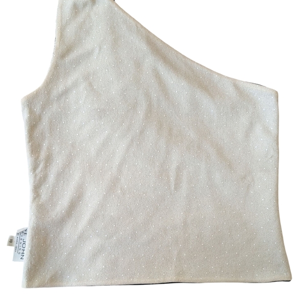 St. John Evening by Marie Gray Vintage Black Knit One Shoulder Top sz L - Picture 3 of 7